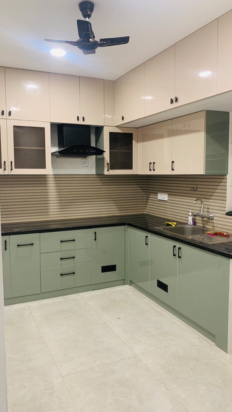 Sage and cream modular kitchen
